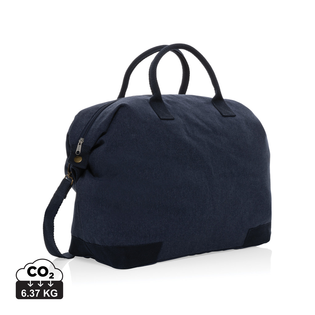 Sac week-end publicitaire toile recyclée 500g Kezar Bleu marine